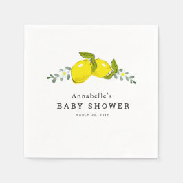 Lemon Citrus Blommigt Baby Shower Papper Napkins Pappersservett