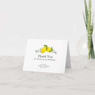 Lemon Citrus Blommigt Baby Shower - tack för ditt Kort