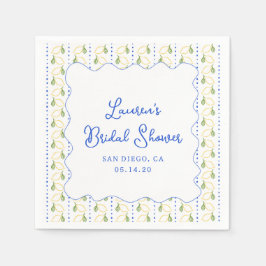 Lemon Citrus Blue & Gult Amalfi Möhippa Pappersservett