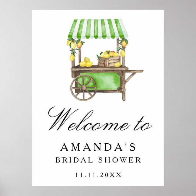 Lemon Citrus - bridal shower welcome sign Poster (Framsidan)