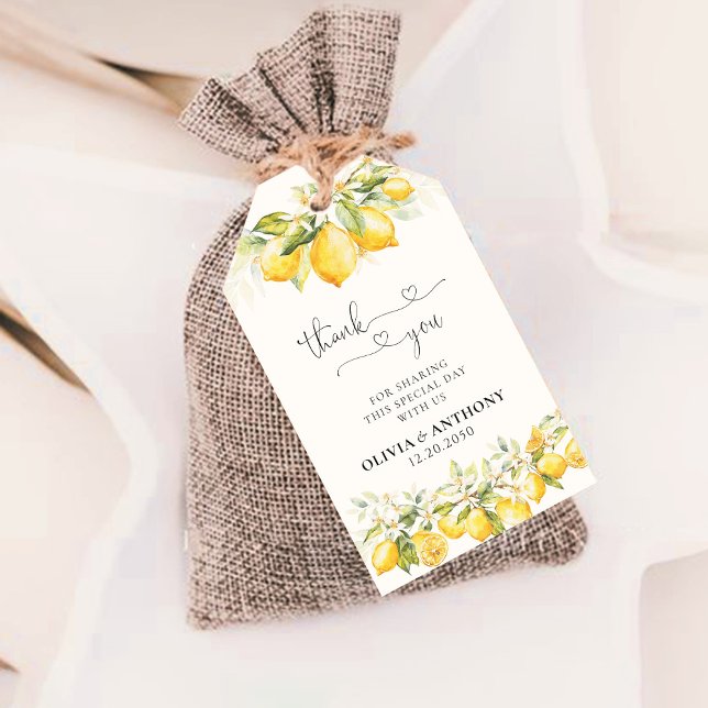 Lemon Citrus Bröllop Ceremony Gift Märkre Presentetikett (Skapare uppladdad)