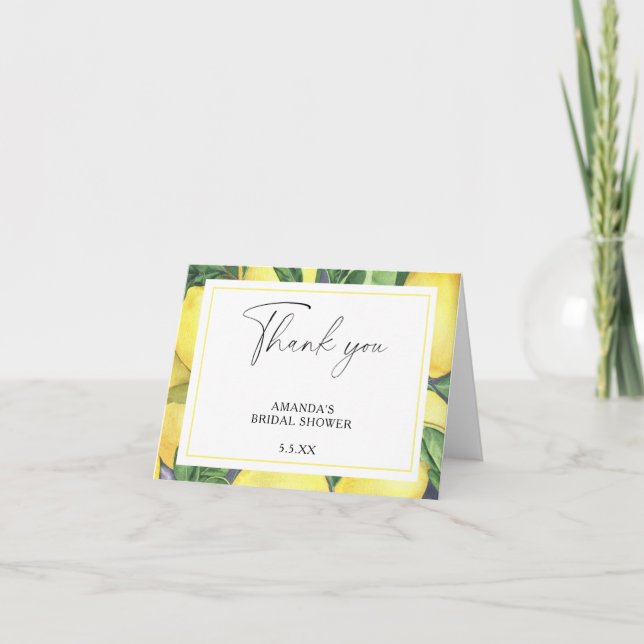 Lemon Citrus - Bröllops-kort för tack Kort (Framsida)