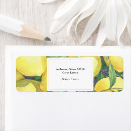Lemon Citrus - bröllopsdusch Returadress Etikett