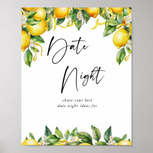 Lemon Citrus-broschyren Datum Jar Game Poster