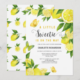 Lemon Citrus Butterfly Baby Shower Inbjudningar