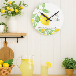 Lemon Citrus Custom Kitchen Wall Clock Rund Klocka