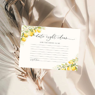 Lemon Citrus Date Night Ideas Card