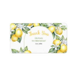 Lemon citrus födelsedagspresent Returadressetikett Adressetikett