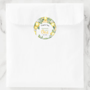 Lemon citrus födelsedagspresent Stickers Runt Klistermärke