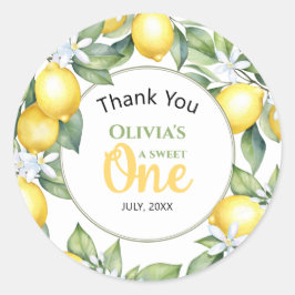 Lemon citrus födelsedagspresent Stickers Runt Klistermärke