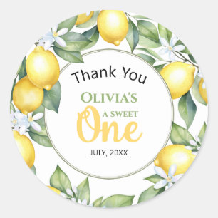 Lemon citrus födelsedagspresent Stickers Runt Klistermärke