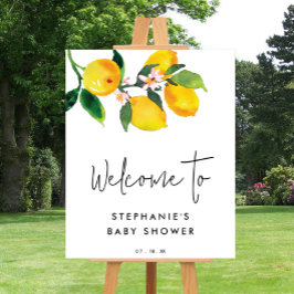 Lemon Citrus Fruit Summer Baby Shower Välkomstskyl Poster