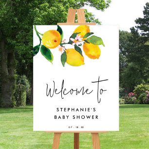 Lemon Citrus Fruit Summer Baby Shower Välkomstskyl Poster