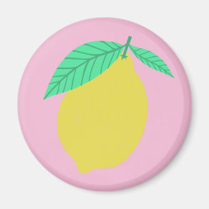 Lemon Citrus Fruktiga Roligt på Rosa Magnet