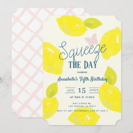 Lemon Citrus Girl Birthday Inbjudningar
