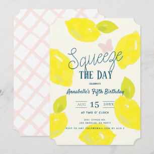 Lemon Citrus Girl Birthday Inbjudningar