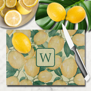 Lemon Citrus Greenery Monogrammed
