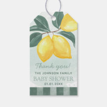 Lemon Citrus Greenery Tack Favor Gift Märkre