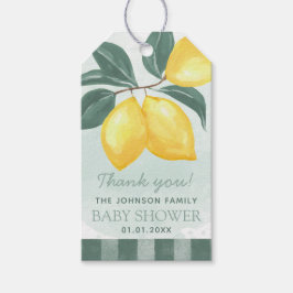 Lemon Citrus Greenery Tack Favor Gift Märkre Presentetikett