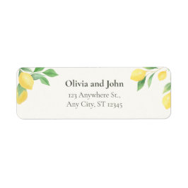 Lemon Citrus Greenery Wedding Return Address Label Returadress Etikett