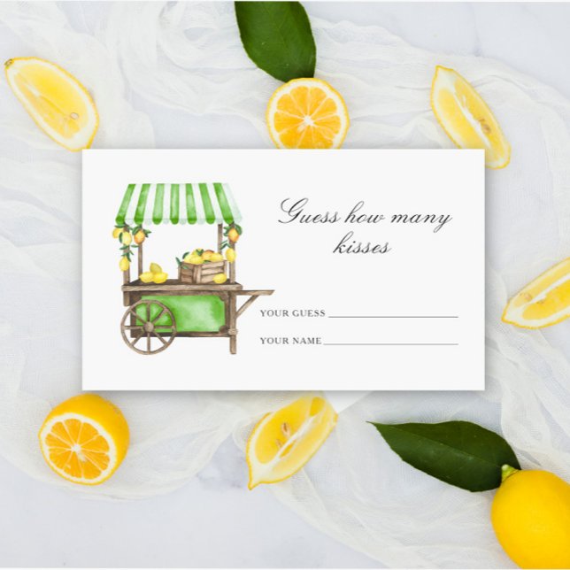 Lemon citrus - guess how many kisses bridal game tilläggskort (Skapare uppladdad)