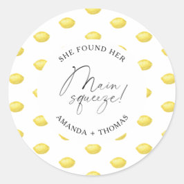 Lemon Citrus - hon hittade sin huvudsakliga klämma Runt Klistermärke