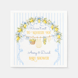 Lemon Citrus-kläm Baby Shower Pojkkläder Bow Pappersservett