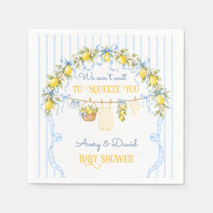 Lemon Citrus-kläm Baby Shower Pojkkläder Bow Pappersservett