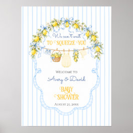 Lemon Citrus-kläm Baby Shower Pojkkläder Bow Poster