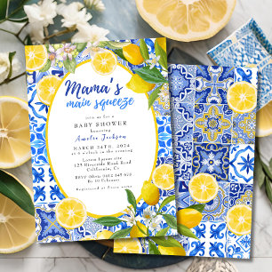 Lemon Citrus Mamma Main Squeeze Baby Shower Inbjudningar