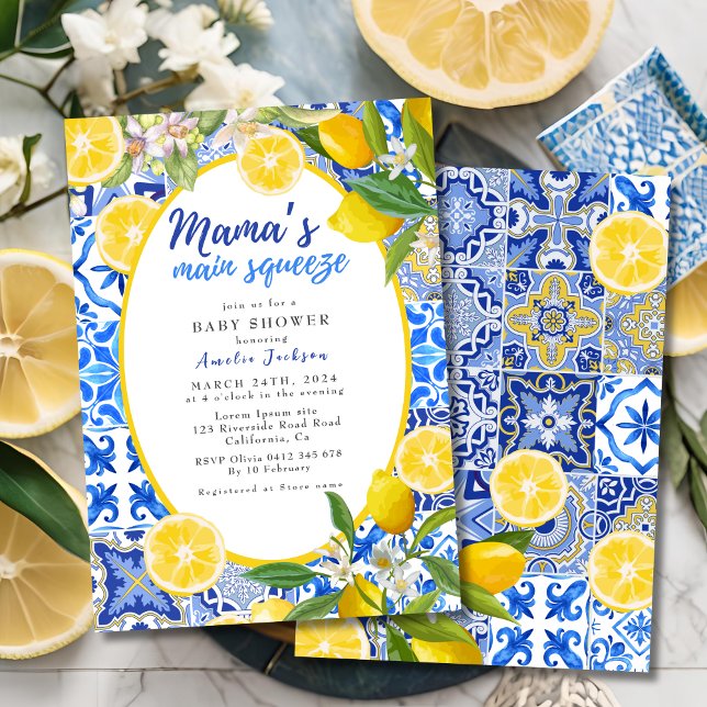 Lemon Citrus Mamma Main Squeeze Baby Shower Inbjudningar (Skapare uppladdad)