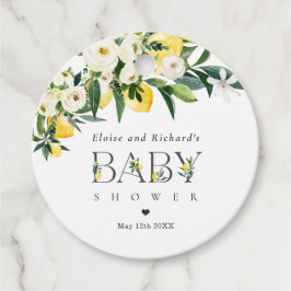 Lemon Citrus Mediterranean Baby Shower Favor Gåvor Etiketter