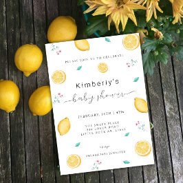 Lemon Citrus Mediterranean Summer Baby Shower Inbjudningar