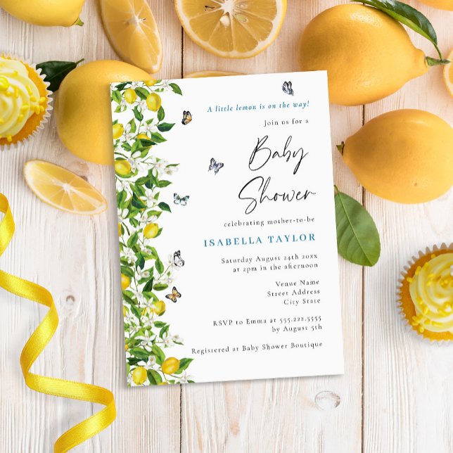 Lemon Citrus Modern Baby Shower Inbjudningar (Skapare uppladdad)