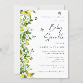 Lemon Citrus Modern Baby Shower Sprinkle Inbjudningar