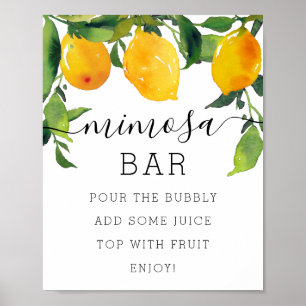 Lemon Citrus Möhippa Mimosa Pub Sign Poster