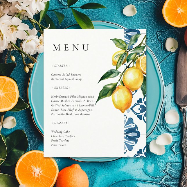 Lemon Citrus Positano Italienska Möhippan Menu (Skapare uppladdad)