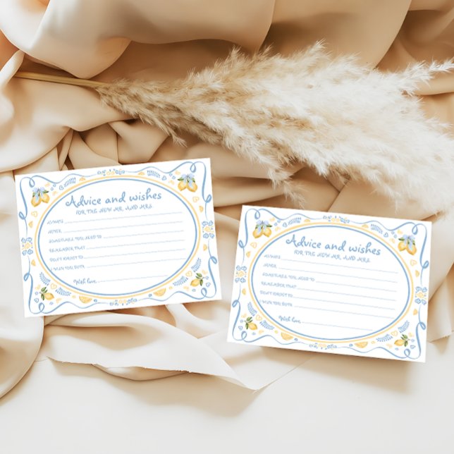 Lemon Citrus Råd och önskningar Bröllopsdusch-kort (Skapare uppladdad)