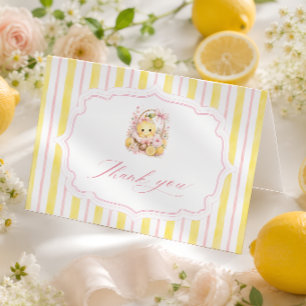 Lemon Citrus-ränder Flicka Bebis Duschar  Tack Kort