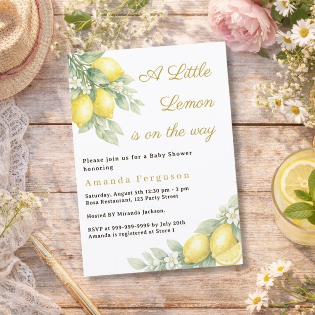 Lemon citrus sommar Baby Shower Inbjudningar (Skapare uppladdad)