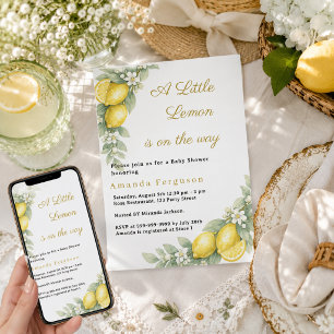Lemon citrus sommar Baby Shower Inbjudningar