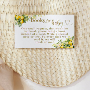 Lemon Citrus Sommar Bok önskemål Baby Shower Tilläggskort