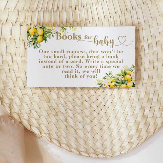 Lemon Citrus Sommar Bok önskemål Baby Shower Tilläggskort (Skapare uppladdad)