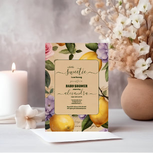 Lemon Citrus Sommarneutrala babyskor Inbjudningar