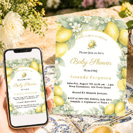 Lemon citrus sötnos sommar trädgård Baby Shower Inbjudningar