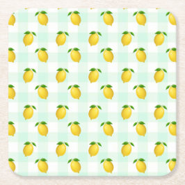 Lemon Citrus Summer Birthday Underlägg Papper Kvadrat