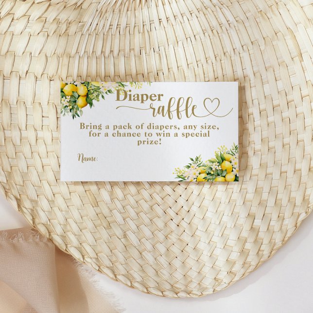 Lemon Citrus Summer Diaper Raffle Baby Shower Tilläggskort (Skapare uppladdad)