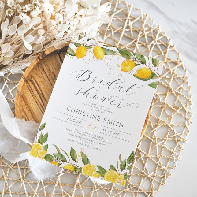 Lemon Citrus Summer Inbjudningskort för möhippan (Skapare uppladdad)