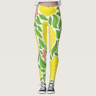 Lemon Citrus Summer Vintage Mönster Leggings