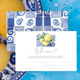 Lemon Citrus - Vem är jag bröllopsdusch spel Brevpapper
